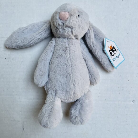 Jellycat SMALL BASHFUL GREY BUNNY Little New Plush Gray Stuffed Rabbit Toy